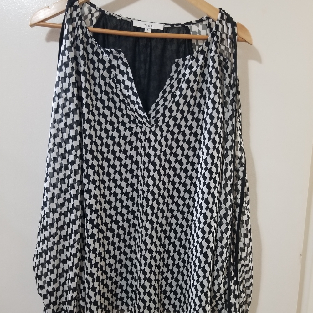 Cleo Black and White Top Women's XL